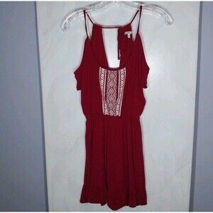 Charlotte Russe Dress Sz M Burgundy Cold Shoulder Open Back Boho Beachy